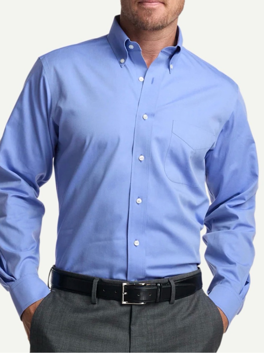 NWT Paul Fredrick Sky / French Blue Button-Down Dress Shirt